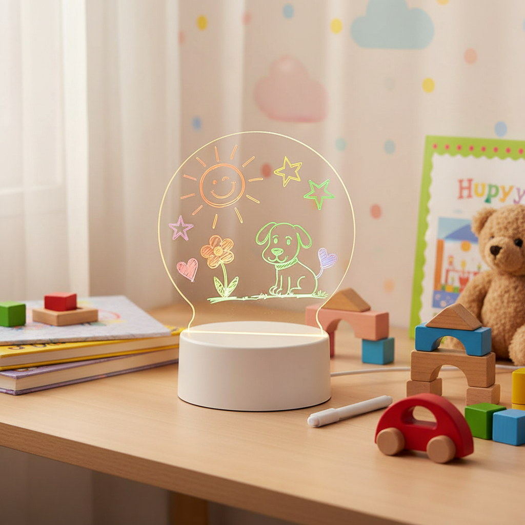 LED Glow Drawing Board D Shape for Kids