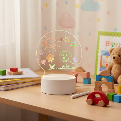 LED Glow Drawing Board D Shape for Kids